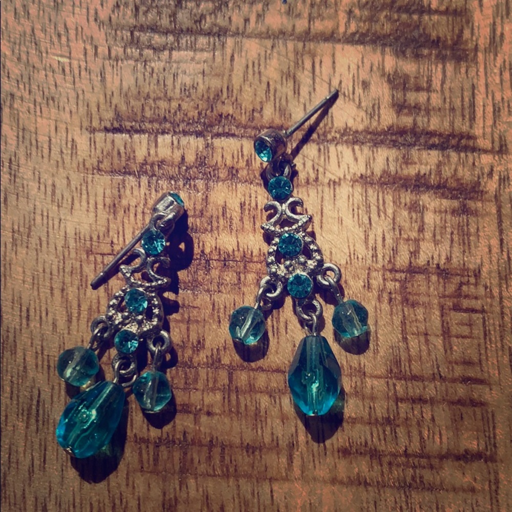 Blue dangle earrings